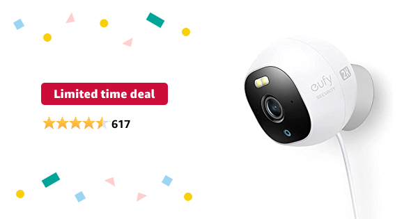 Limited-time deal: eufy Security Solo OutdoorCam C24, All-in-One Outdoor Security Camera with 2K Resolution, Spotlight, Color Night Vision, No Monthly Fees, Wired Camera, - $69.99