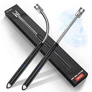KTEBO 2 Pack Plasma Arc Electric Lighters Rechargeable - USB Long Reach for Scented Candles, BBQ Grill &Camping - Windproof Design Lighters - Stocking Stuffers $5.99