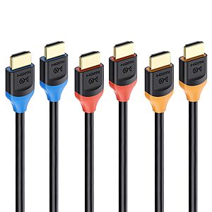 3-Pk 6.6' Cable Matters Certified 8K Ultra High Speed Certified HDMI 2.1 Cables $19.20 