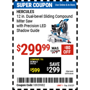 Harbor freight shop hercules miter saw