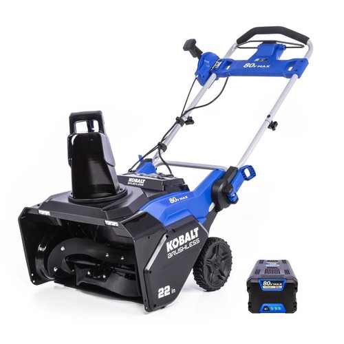 Lowe S Kobalt 80 Volt 22 Inch Cordless Electric Snow Blower With 5 Ah Battery 250 Ymmv