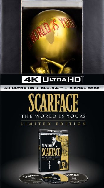 Scarface (1983 and 1932) "The World is Yours" Limited Edition 4K Ultra HD + Blu-ray + Digital + Collectible Statue $34.99