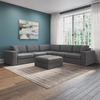 Thomasville Bryden Fabric Sectional with Storage Seats and Ottoman - 799$ $799
