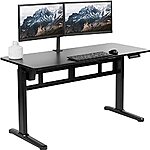 VIVO Electric Standing Desk 55 x 24 inch, Height Range 29.3” to 47.5” with Memory Controller - 3 memory presets, Single Motor, Black Top, Black Frame, DESK-E155TB $134.99