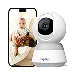 $14.99 Hugolog 2K 3MP Indoor Pan/Tilt Security Camera with 12×Zoom,Ideal for Baby Monitor/Pet Camera/Home Security,Starlight Color Night Vision,Human/Sound Detection,Two-Way Audio