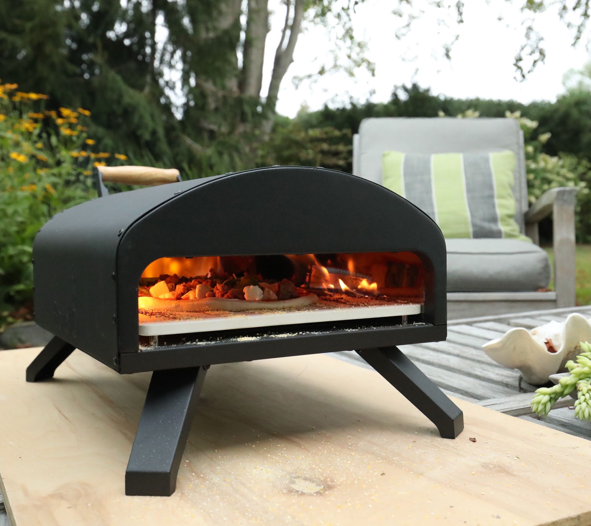 Bertello Gas, Charcoal & Wood Fired Outdoor Pizza Oven with Accessories. $270 including free shipping from QVC