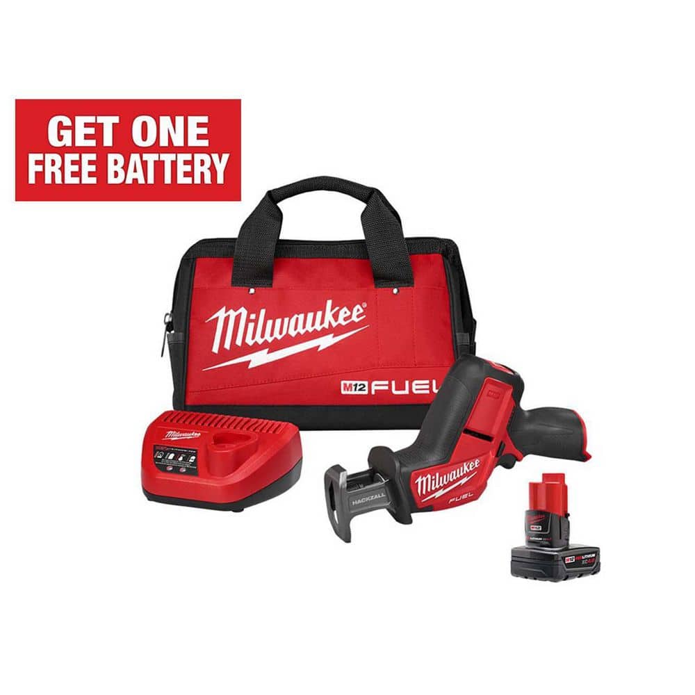 Milwaukee M12 FUEL 12V Lithium-Ion Brushless Cordless HACKZALL Reciprocating Saw Kit w/ One 4.0Ah Batteries Charger & Tool Bag $124.19 Home Depot