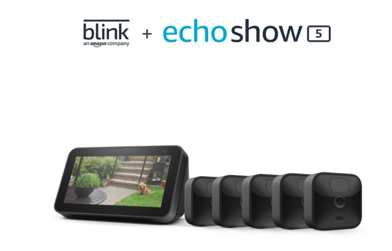 Blink Outdoor wireless HD security 5 camera Kit with Amazon Eco Show 5(2nd Gen) $229.99 (regular $464.98) Free S/H