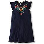 Girls Summer Casual Dresses Cotton Short Sleeves Flower Dresses $7.15