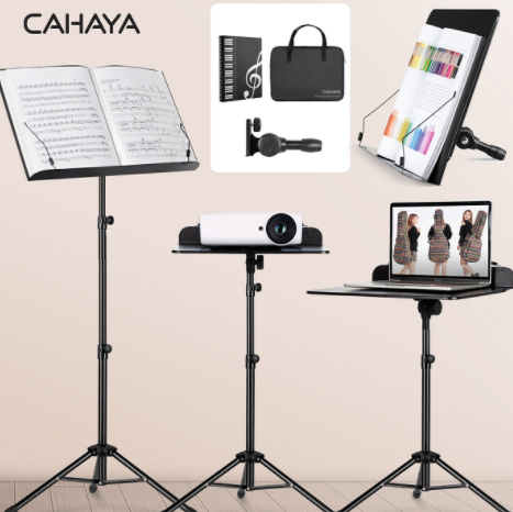 CAHAYA 2 in 1 Sheet Music Stand and Desktop Stand Metal Portable Projector Stand with Carrying Bag and Sheet Music Folder $19.80 @Amazon