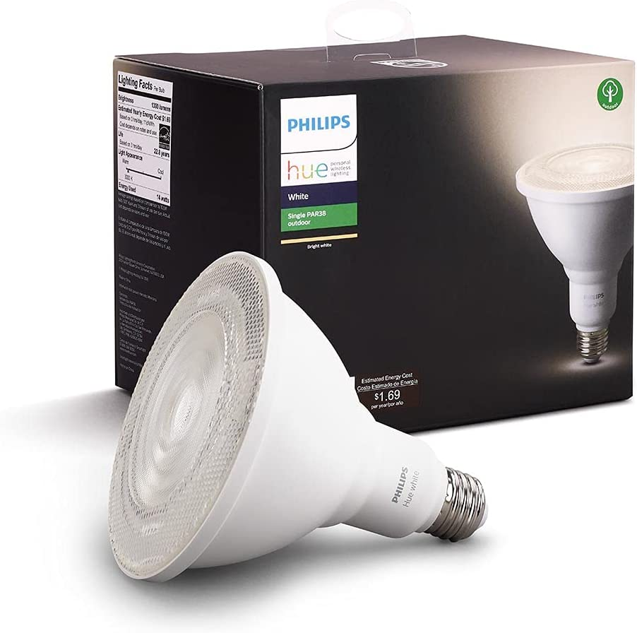 Philips Hue White Outdoor PAR38 13W Smart Bulbs $24