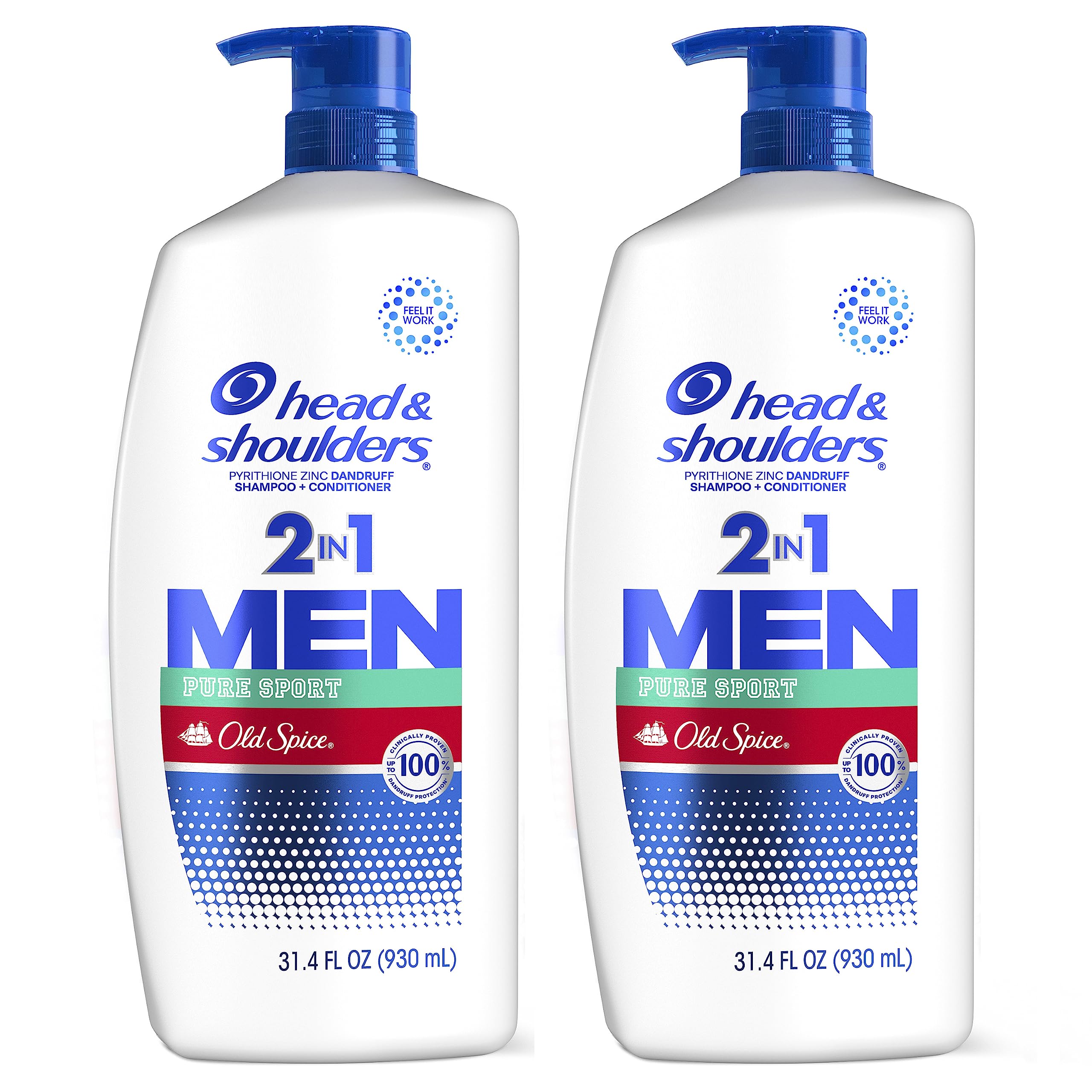 Head & Shoulders 2-in-1 Dandruff Shampoo and Conditioner, Lemon-Lime Scent of Old Spice Pure Sport, 31.4 Fl Oz Each, 2 Pack - $19.86