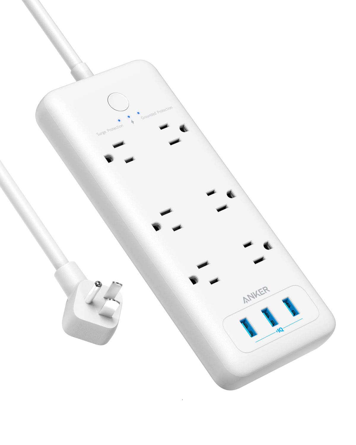 Surge Protector Power Strip, Anker 6 Outlet & 3 PowerIQ USB Charging Ports USB Power Strip, PowerPort Strip 6,  6.6 Foot, (1280 Joule) $18.19