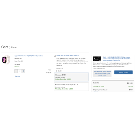 Apple Watch Series 11 42mm $299.99 @ Costco