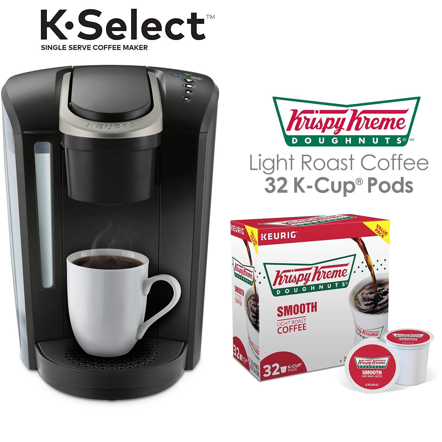 Save 40% on Keurig K-Select Coffee Maker& 32 Krispy Kreme K-Cups $89.99
