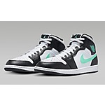 Nike Men's Air Jordan 1 Mid Shoes (White/Black/Green Glow) $66 + Free Shipping