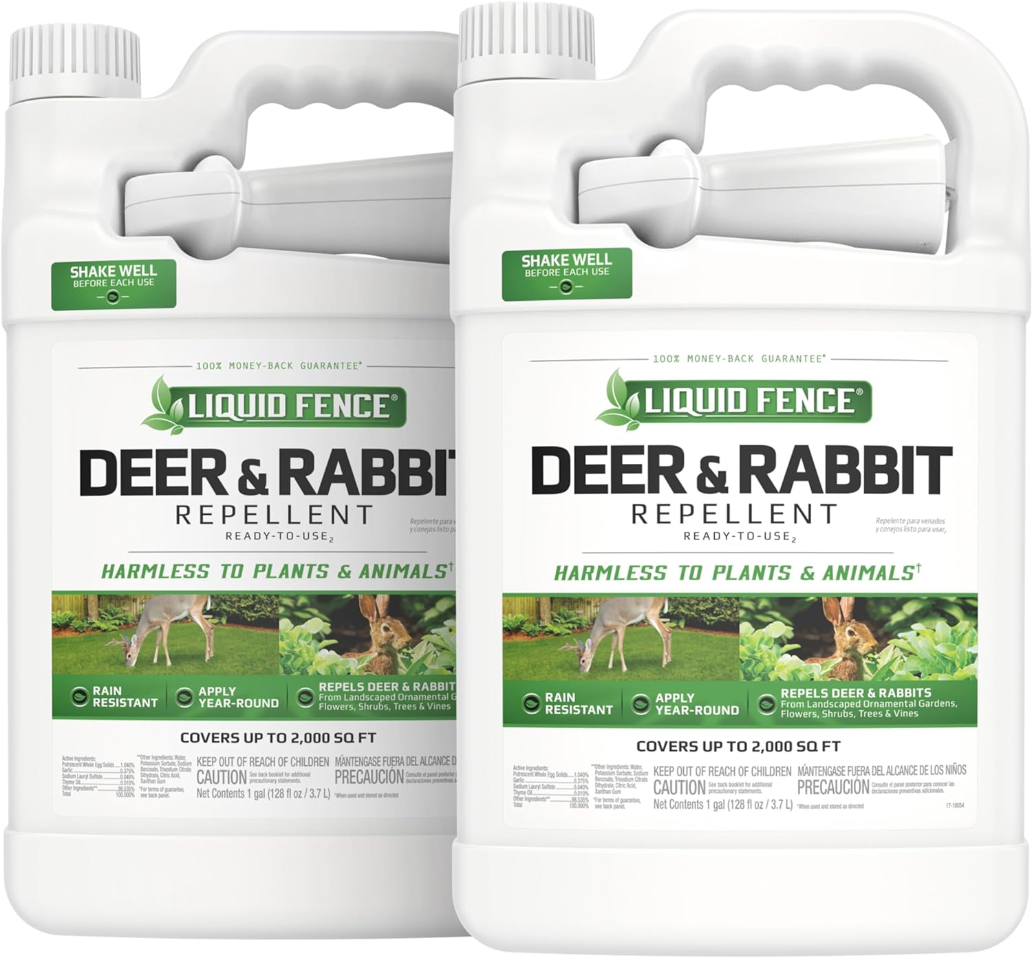 $32.58: 2-Pack 1-Gallon Liquid Fence Deer & Rabbit Repellent at Amazon