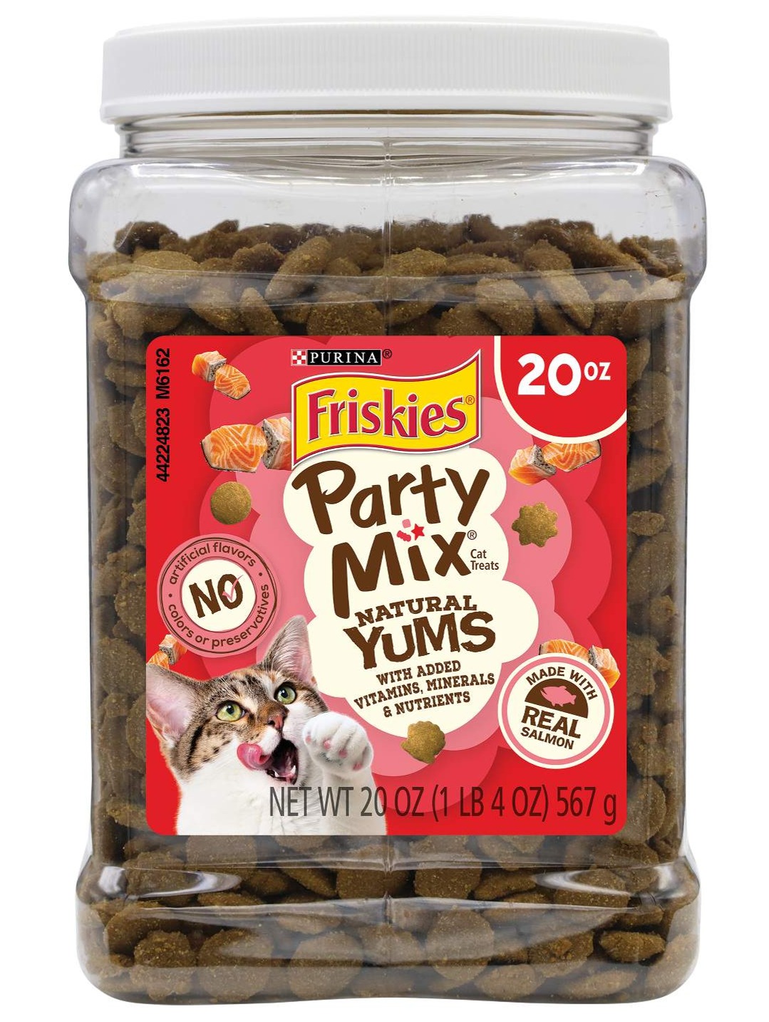 Purina Friskies Party Mix Salmon Natural Yums Seafood Flavor Crunchy Cat Treat - 20oz.  Qty 6 for $22.92 @ Target