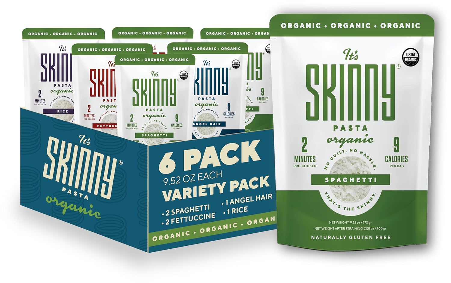 12-Pack 9.52-Oz Skinny Pasta Konjac Noodles (Variety Pack) $23 ($2.25 each) + Free Shipping w/ Prime
