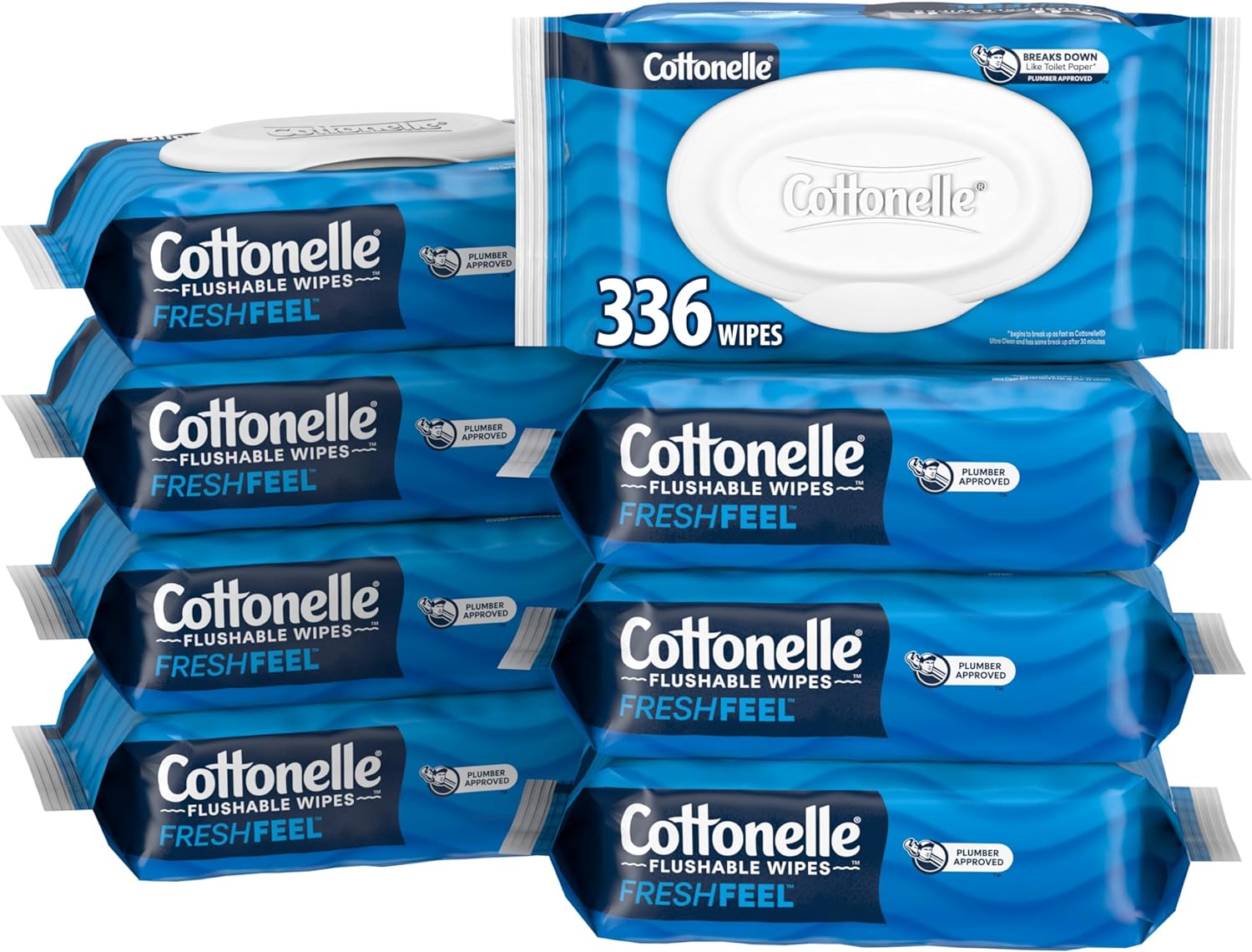 [S&S] $11.63: 8-Pk 42-Ct Cottonelle Freshfeel Flushable Adult Wet Wipes at Amazon