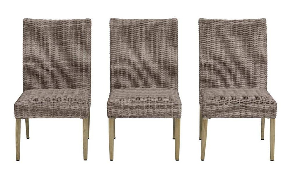 3-Pack Hampton Bay Light Brown Padded Wicker Outdoor Dining Chair $114.75 + Free Shipping