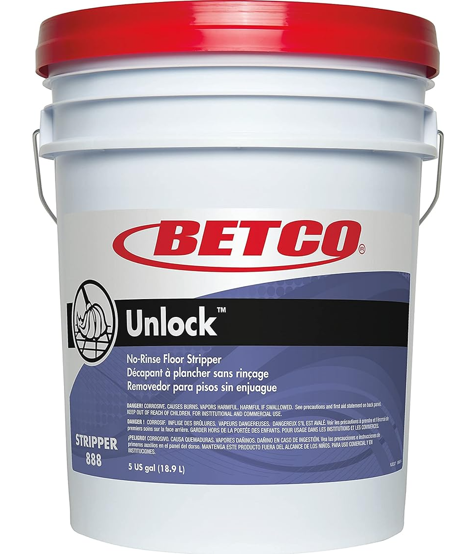 5-Gallons Betco Unlock No-Rinse Floor Stripper (2,000 sq. ft coverage) $31.85 + Free Shipping