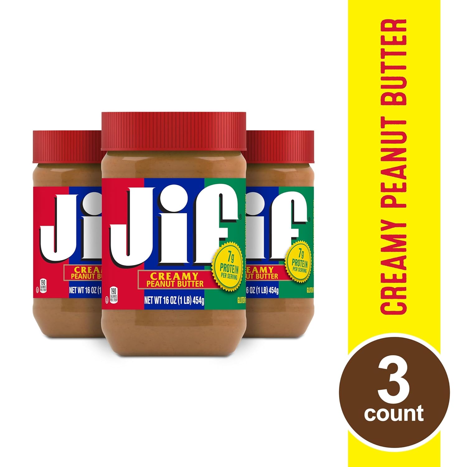 3-Pack 16-Oz Jif Creamy Peanut Butter $6.55 w/ Subscribe & Save