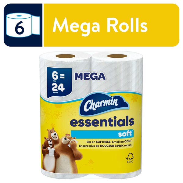 Charmin Essentials Soft Toilet Paper 6 Mega =24 Rolls, or Charmin Ultra ...