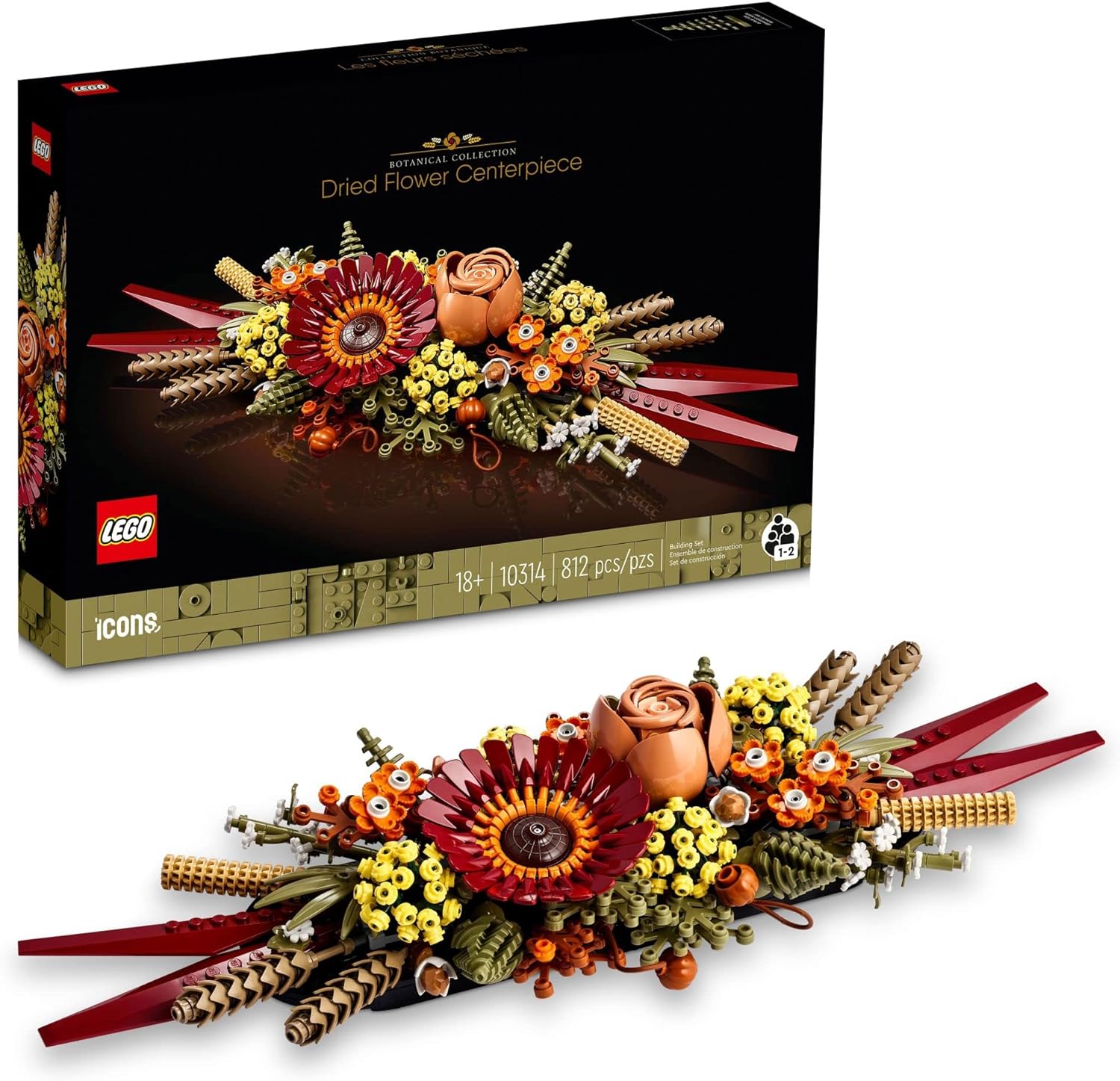 812-Piece LEGO Icons Dried Flower Centerpiece $32 + Free Shipping w/ Prime or on orders over $35