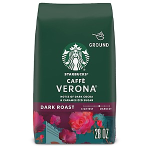 28-oz Starbucks 100% Arabica Dark Roast Ground Coffee (Caffe Verona) $9.30 w/ Subscribe & Save