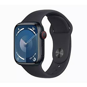 (Excellent - Refurbished) 45mm Apple Watch Series 9 GPS + Cellular Smartwatch (Midnight) $295 + Free Shipping