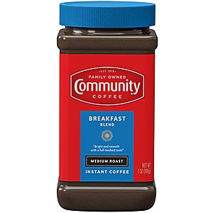 7-oz. Community Coffee Breakfast Blend Instant Coffee Jar (Medium Roast) .60 w/ Subscribe & Save