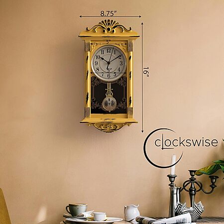 $15.65 Yellow with Distressed Finish Clockswise Vintage Grandfather ...