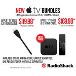 Apple TV 32GB bundle ($119) and now 64GB bundle ($169) on sale at Radio Shack
