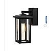 Globe Electric 14" Matte Black Outdoor Wall Light with GFCI Outlet