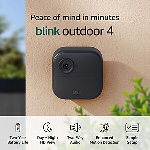 Blink Outdoor 4 – Wireless smart security camera, two-year battery life, 1080p HD $27.99 Free Shipping Amazon Prime