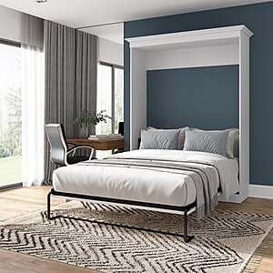 Bestar Audrea Queen Wall Bed in White $1159.99 Delivery Included Costco.com