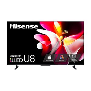 Select Areas: 100" Hisense 100U8K 4K 144Hz Mini-LED QLED TV (2023) $1501 + Free S&H