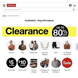 JCPenney Clearance Sale: Select Apparel, Shoes, Toys, Home Decor & More up to 80%  + Free Shipping on $49+