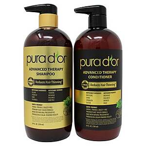 Pura d'or Advanced Therapy Anti-Hair Thinning Shampoo & Conditioner Set $29.99 Shipping Included Costco.com