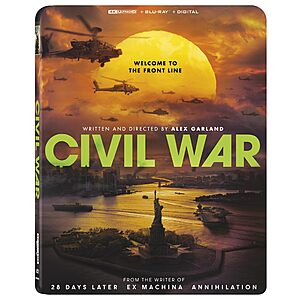 Civil War (4K UHD + Blu-ray + Digital) $14 