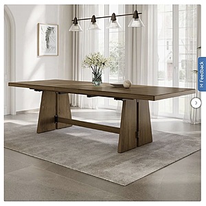 Costco Members: Thomasville Kayde 92-110" Wood Dining Table $500 + Free S&H