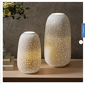 Evergreen LED Porcelain Lantern, Set of 2 $39.99 Black or White Shipping Included Costco.com