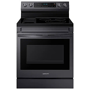 Samsung - 30 in. Wide 5 Elements 6.3 cu. ft. Freestanding Electric Convection+ Range with WiFi, No-Preheat Air Fry and Griddle - Black Stainless Steel $1089.99 Bestbuy.com