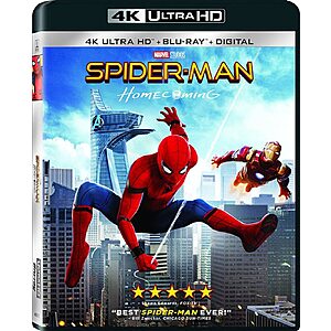 Spider-Man: Homecoming - 4K + Blu-ray + Digital $13.29 Amazon.com