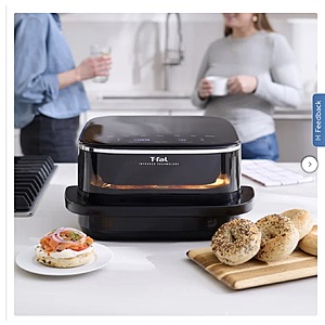 T-fal Surface XXL 6.3 Qt Infrared Air Fryer, 1800W, No Preheat, Black $79.99 Free Shipping Costco.com