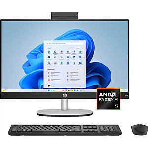 HP - Copilot+ PC - 24" Full HD Touch-Screen All-in-One w/ Adjustable Height - AMD Ryzen AI 5 340 2025 - 16GB DDR5 - 512GB SSD - Jet Black $739.99 Bestbuy.com