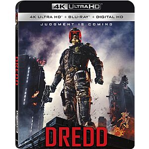 Prime Members: Dredd (4K UHD + Blu-ray + Digital) $10.50 + Free S&H