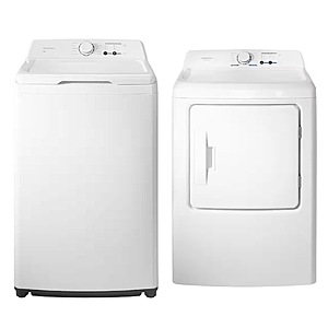 Package - Insignia&trade; - 3.7 Cu. Ft. High Efficiency 12-Cycle Top-Loading Washer and 6.7 Cu. Ft. Electric Dryer with Sensor Dry - White $749.98 Bestbuy.com
