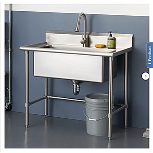TRINITY 32" x 16" Stainless Steel Utility Sink with Pull-out Faucet $469.99 Free Shipping Costco.com